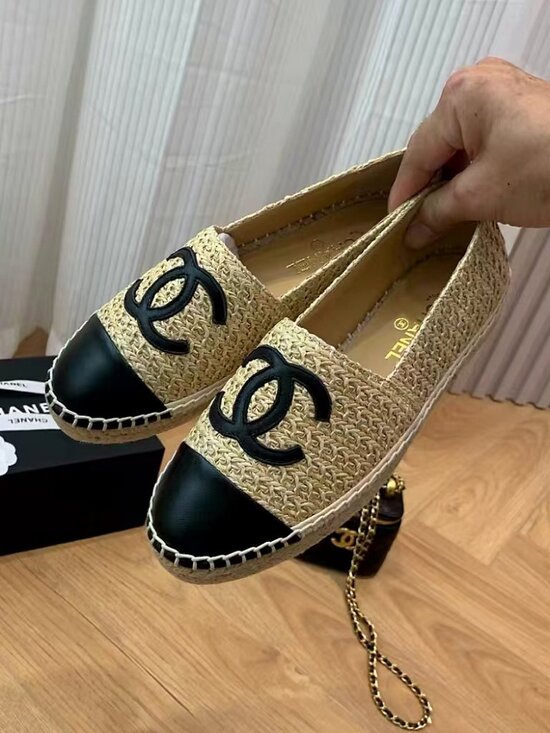 CHANEL Shoes - CHANEL Two-Tone Espadrille Flats